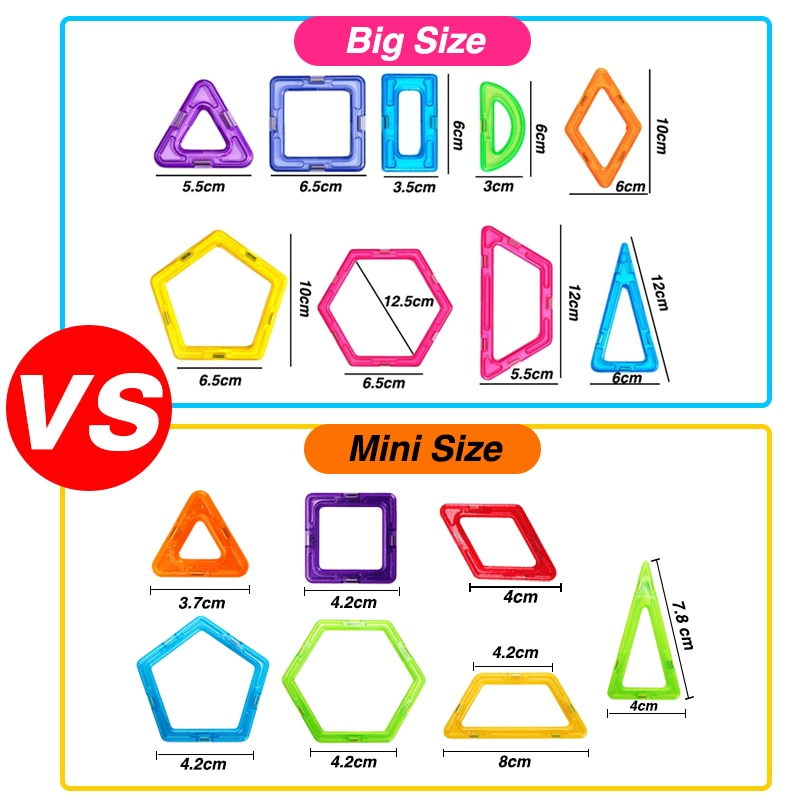 Size Lớn Và Kích Thước Nhỏ Từ Tính Nhà Thiết Kế Nam Châm Khối Xây Dựng Phụ Kiện Giáo Dục Hàm Tạo Đồ Chơi Cho Trẻ Em