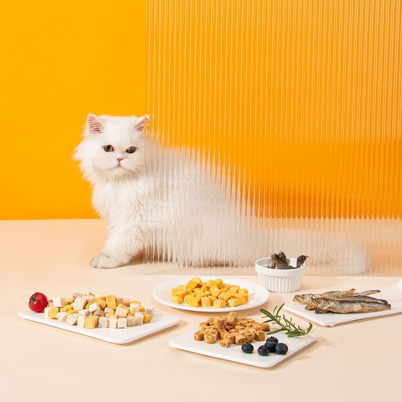 Snacks, freeze-dried chicken granules, pet chicken breasts, quail eggs, yellow fish, dried kittens, puppies and cats food