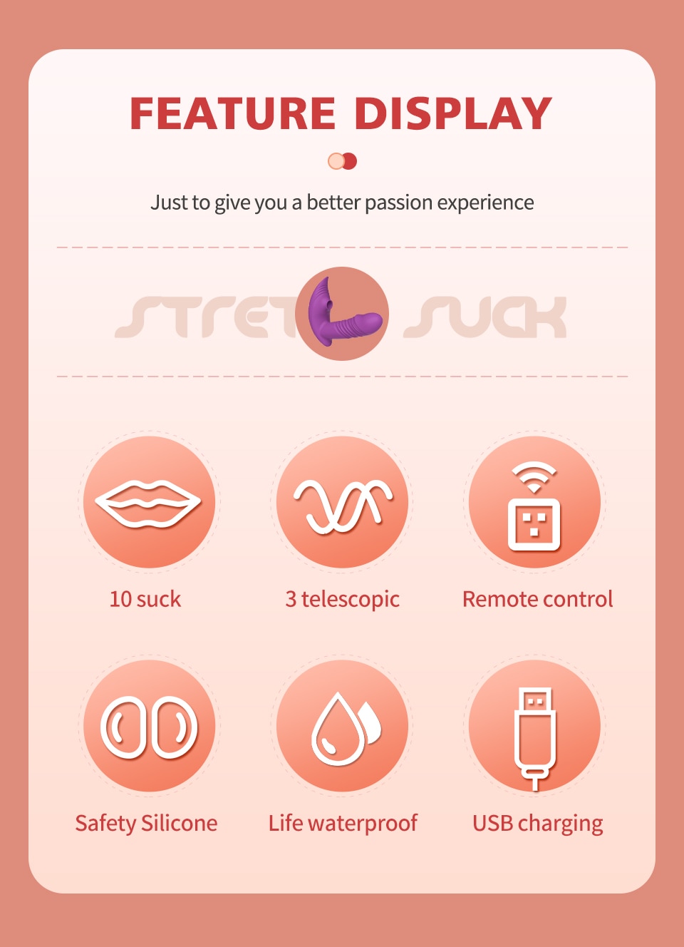 Sucking Vibrators for women Wireless Remote Control Telescopic Vibrating Clit Sucker Sex Toys for Women Female Masturbation - Images 2