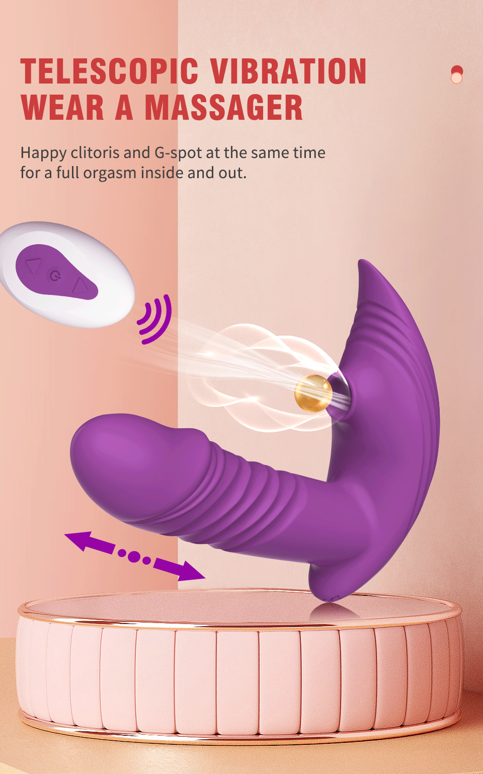 Sucking Vibrators for women Wireless Remote Control Telescopic Vibrating Clit Sucker Sex Toys for Women Female Masturbation - Images 1