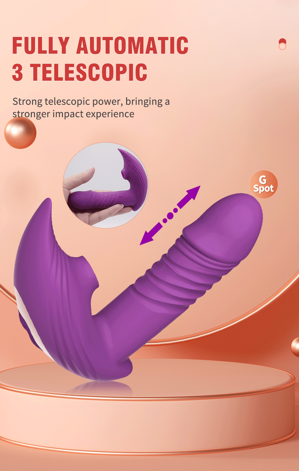 Sucking Vibrators for women Wireless Remote Control Telescopic Vibrating Clit Sucker Sex Toys for Women Female Masturbation - Images 5