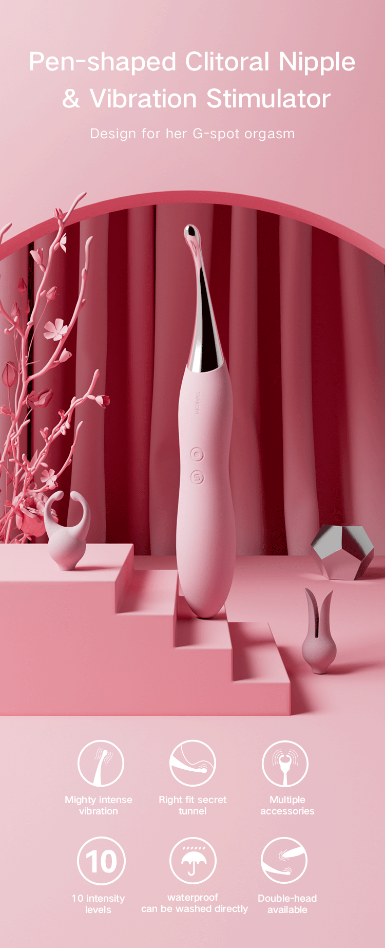 SVAKOM BEATRICE Clit Vibrators 여성 Squirting Clit G-Spot 젖꼭지 4 in 1 Dildo Clitoral Vibrator 여성용 섹스 토이 성인 장난감 - imaget 6