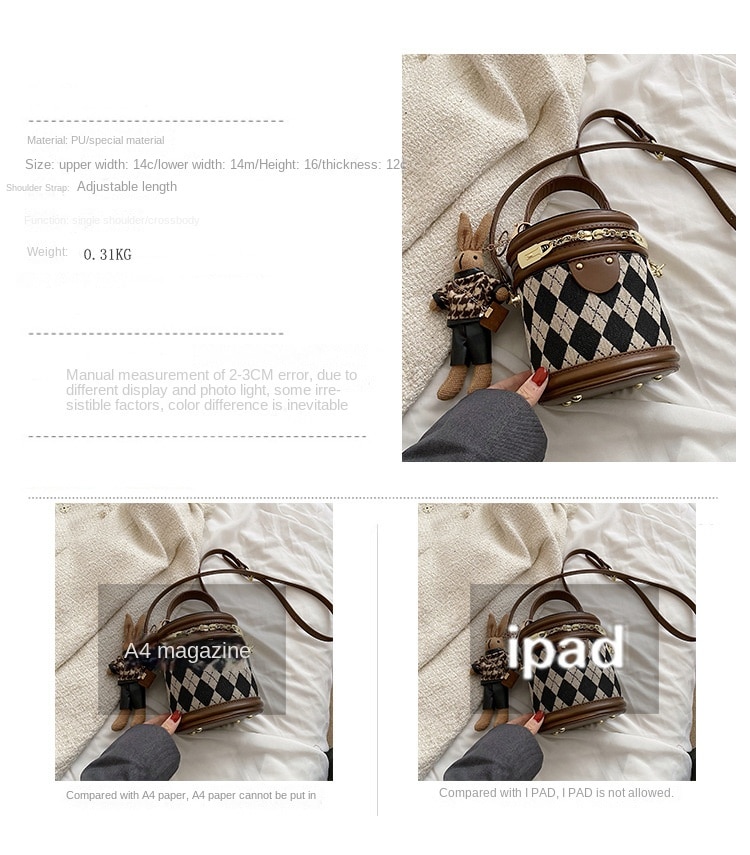 Thương Hiệu Thiết Kế Cao Cấp Túi Đeo Vai Nữ Công Suất Lớn Túi Họa Tiết Hình Học Túi Xách Retro Túi Bucket - Ảnh 2