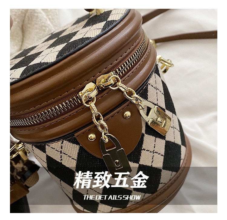 Thương Hiệu Thiết Kế Cao Cấp Túi Đeo Vai Nữ Công Suất Lớn Túi Họa Tiết Hình Học Túi Xách Retro Túi Bucket - Ảnh 7