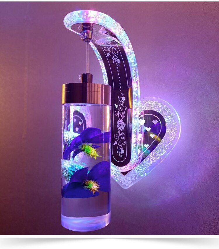 Tự Làm Đèn LED Treo Tường Đèn Nhỏ Hiện Đại Đèn Trang Trí Phòng Khách Phòng Ngủ Phong Cách Bắc Âu 20 Màu Với Hoa Khô - Ảnh 6