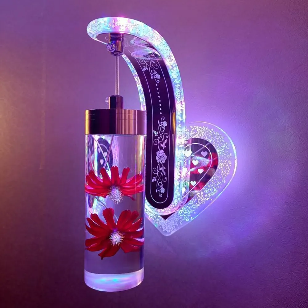 Tự Làm Đèn LED Treo Tường Đèn Nhỏ Hiện Đại Đèn Trang Trí Phòng Khách Phòng Ngủ Phong Cách Bắc Âu 20 Màu Với Hoa Khô