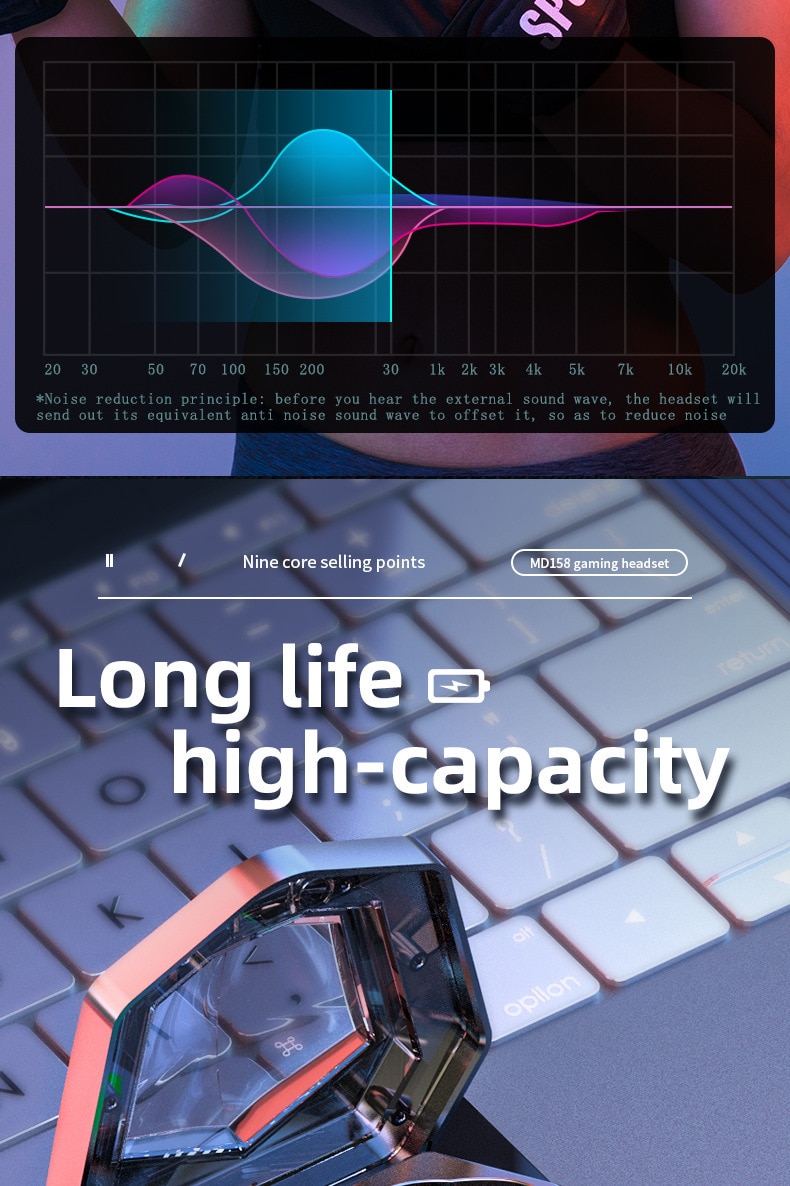 Tai nghe TWS Tai nghe không dây Bluetooth Tai nghe nhạc có độ trễ cực thấp Tai nghe HD Gọi Chế độ kép Tai nghe chơi game có Mic - Ảnh 11