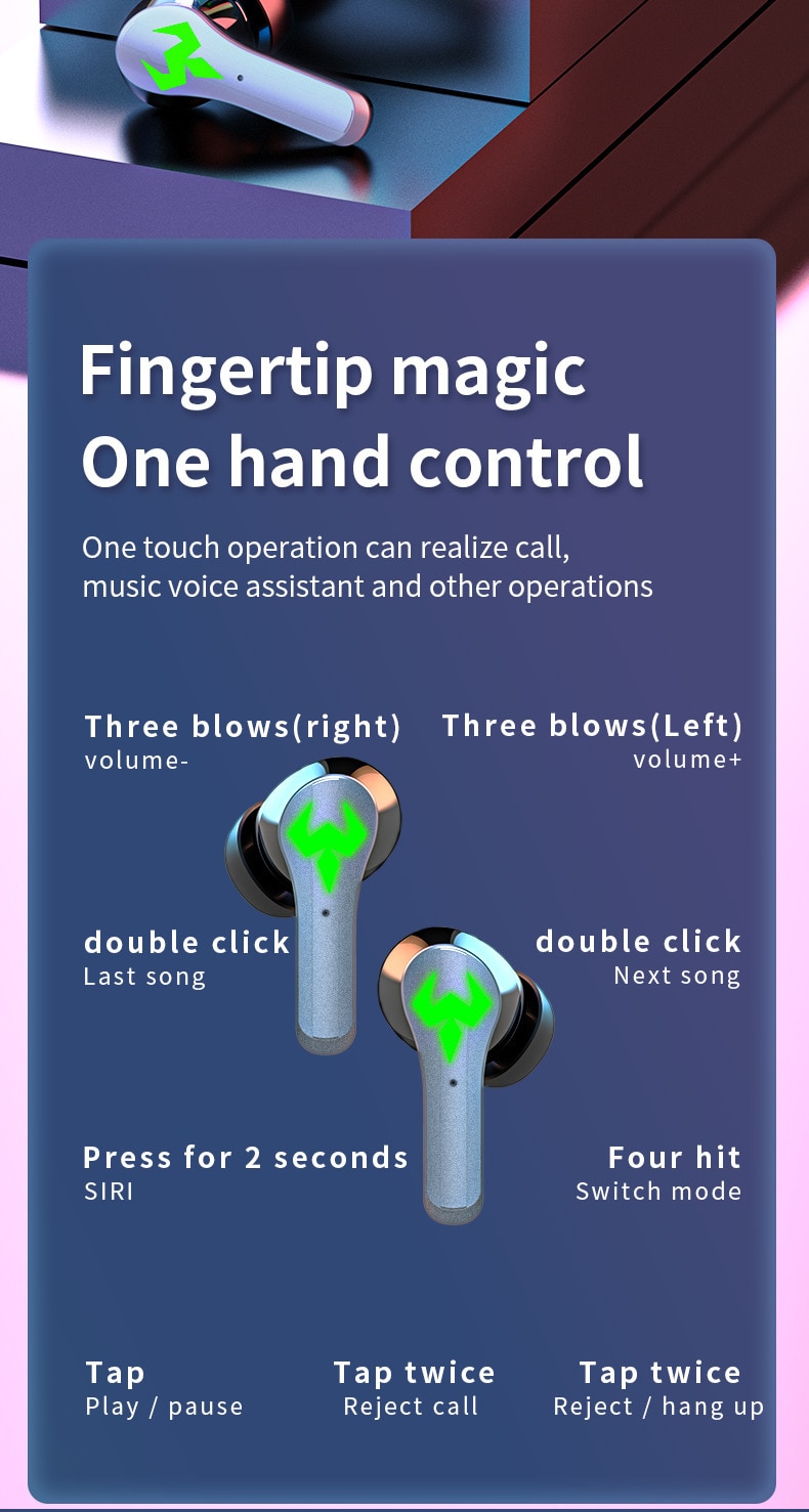 Tai nghe TWS Tai nghe không dây Bluetooth Tai nghe nhạc có độ trễ cực thấp Tai nghe HD Gọi Chế độ kép Tai nghe chơi game có Mic - Ảnh 7