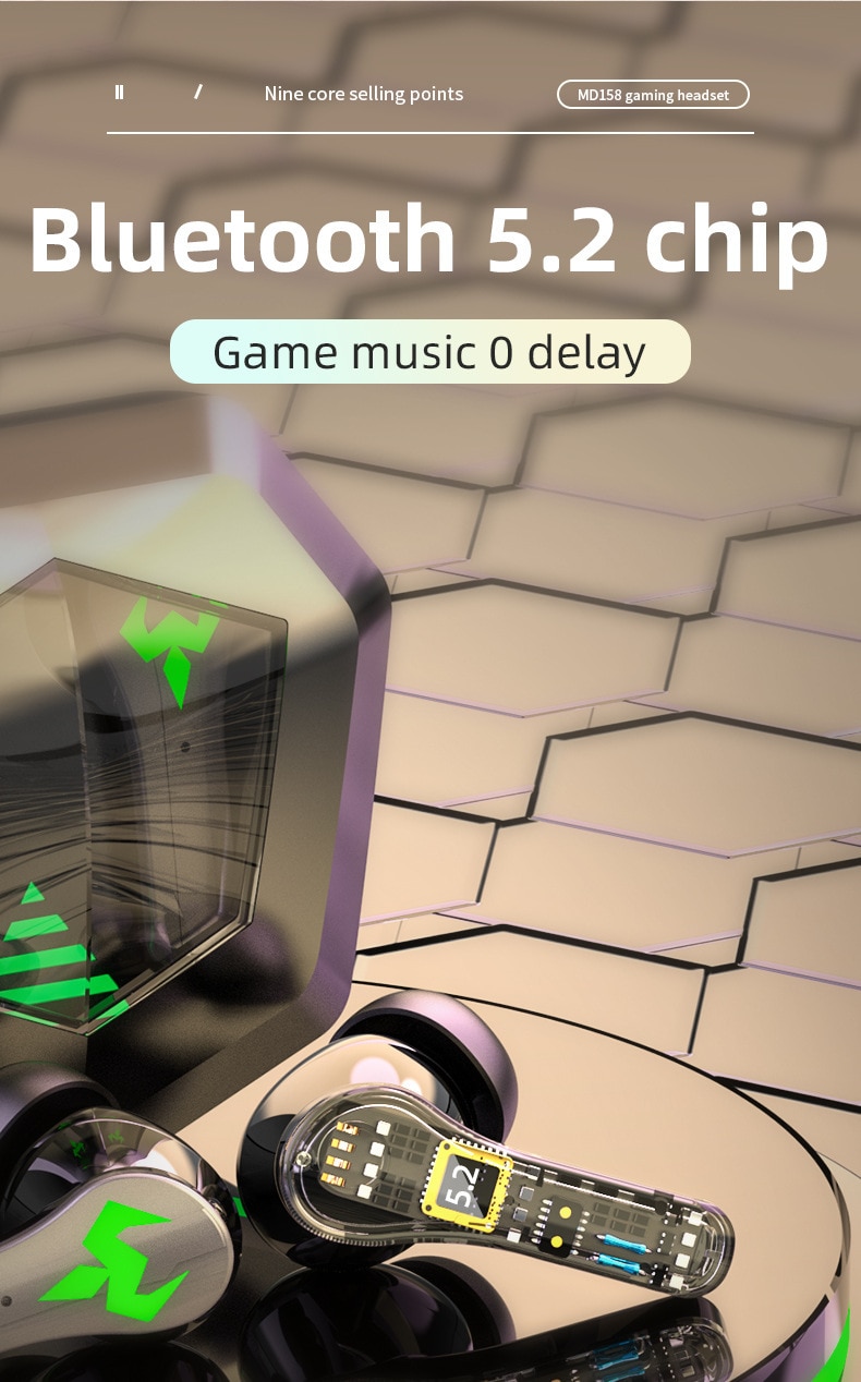 Tai nghe TWS Tai nghe không dây Bluetooth Tai nghe nhạc có độ trễ cực thấp Tai nghe HD Gọi Chế độ kép Tai nghe chơi game có Mic - Ảnh 5