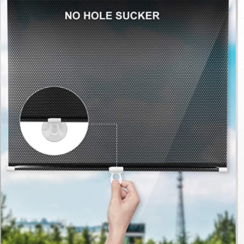 Universal Roller Blinds Suction Cup Sunshade Blackout Curtain Car Bedroom Kitchen Office Windows Sun-shading Nail-free Sun Blind - Images 3