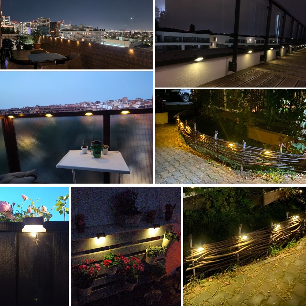 Warm White LED Solar Step Lamp Path Stair Outdoor Garden Lights Waterproof Balcony Light Decoration for Patio Stair Fence Light - Images 14