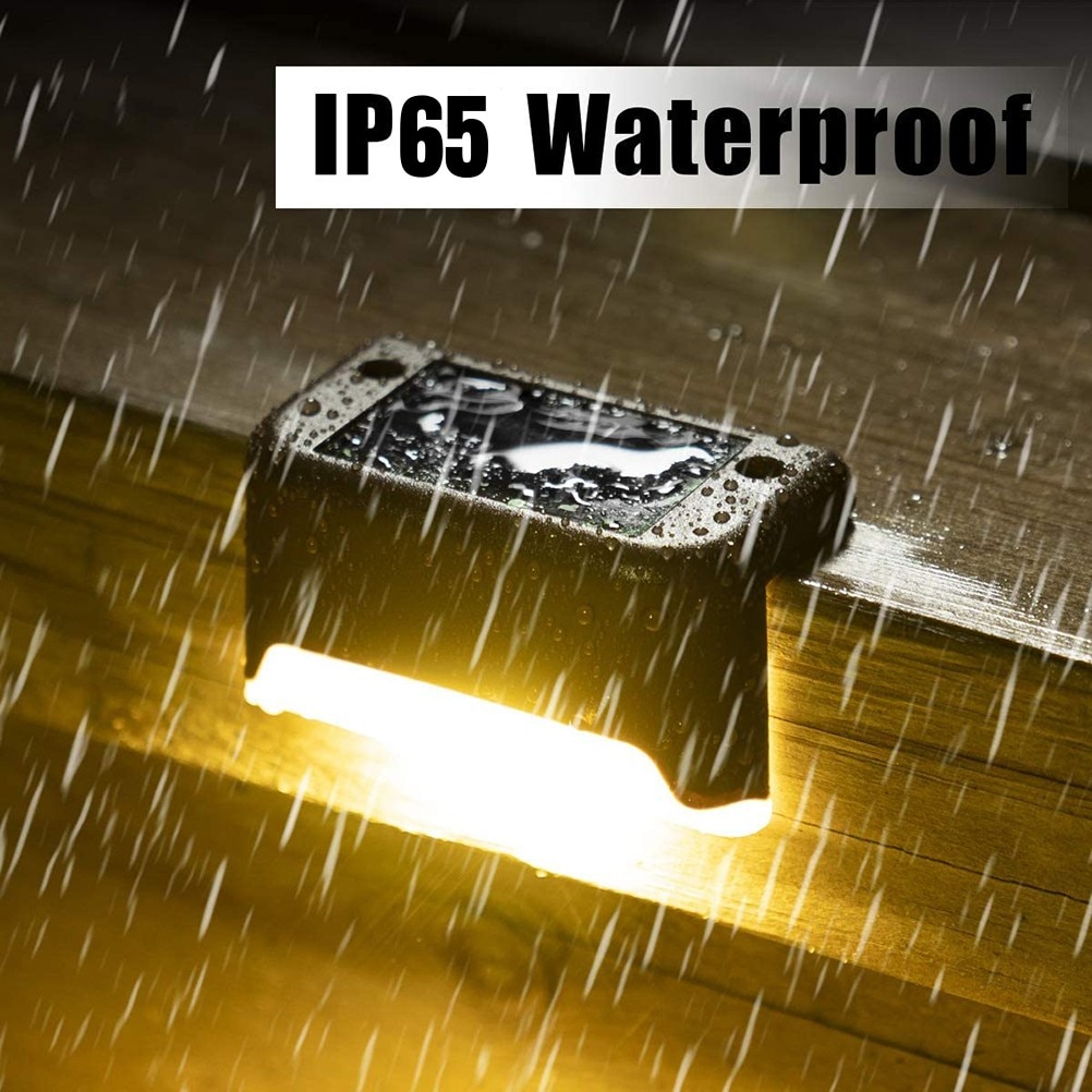 Warm White LED Solar Step Lamp Path Stair Outdoor Garden Lights Waterproof Balcony Light Decoration for Patio Stair Fence Light - Images 12