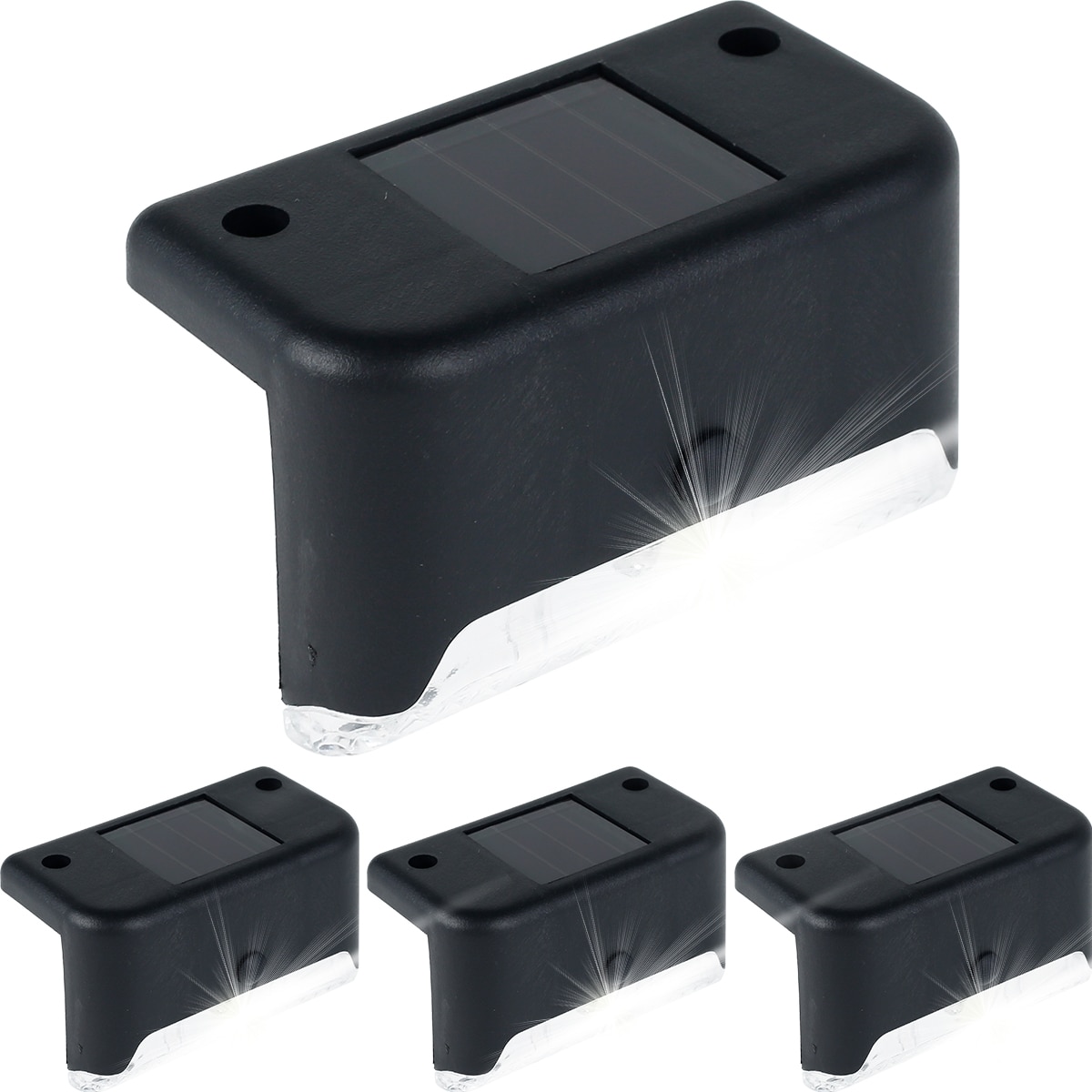 Warm White LED Solar Step Lamp Path Stair Outdoor Garden Lights Waterproof Balcony Light Decoration for Patio Stair Fence Light - Images 9