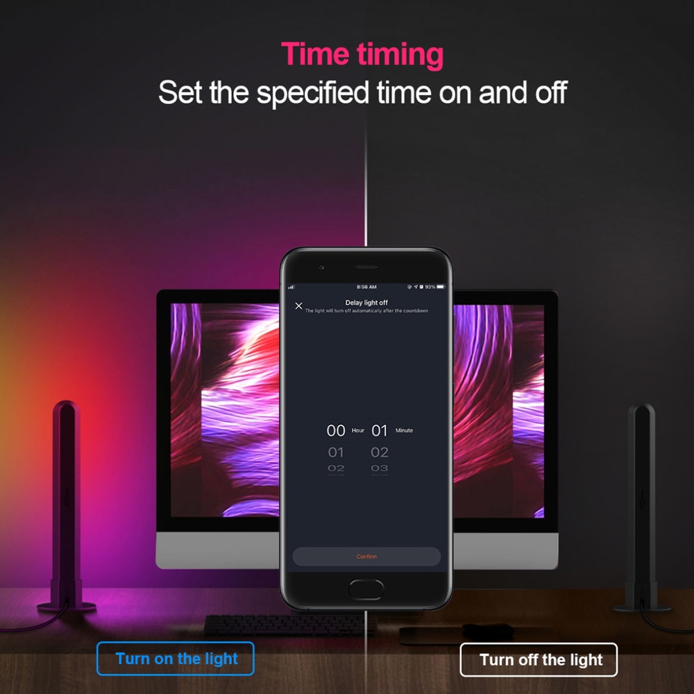 WiFi Smart LED Light Bar RGB Atmosphere Light Music Synchronization 12 Modes TV Wall Computer Game Room Decoration Night Light - Images 13