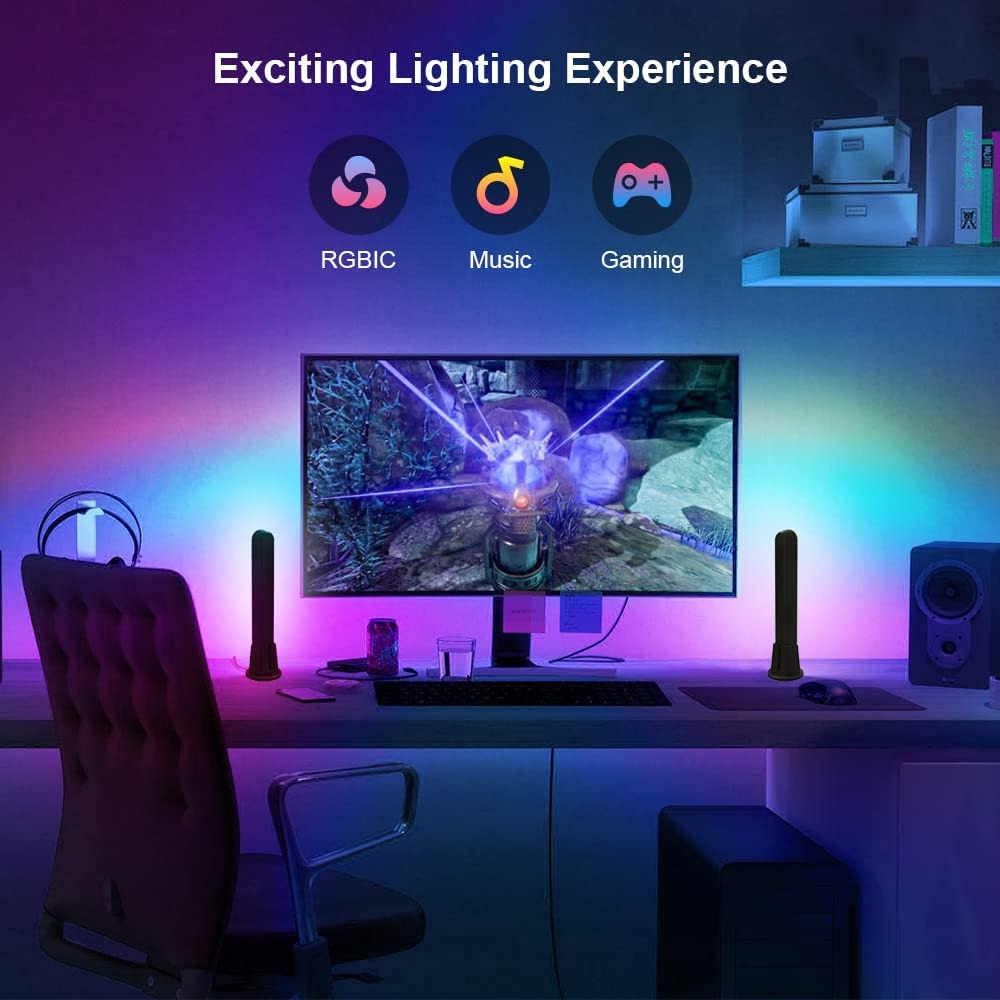 WiFi Thông Minh LED Thanh Ánh Sáng RGB Khí Quyển Ánh Sáng Âm Nhạc Đồng Bộ 12 Chế Độ Treo Tường TV Máy Tính Trang Trí Phòng Đèn Ngủ - Ảnh 15