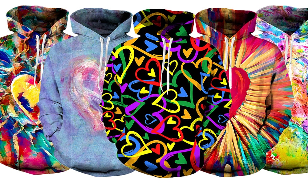 Women 2 Piece Sets Spring Autumn New Love Graffiti 3D Printed Hooded Pullover+Long Pants Oversized Hoodies Female Clothing - Images 1