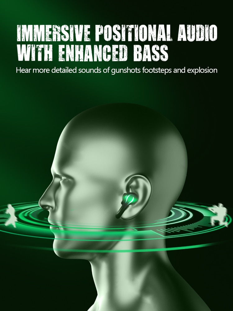 Zime Winner Gaming Earbuds 65ms Low Latency TWS Bluetooth Earphone with Mic Bass Audio Sound Positioning PUBG Wireless Headset