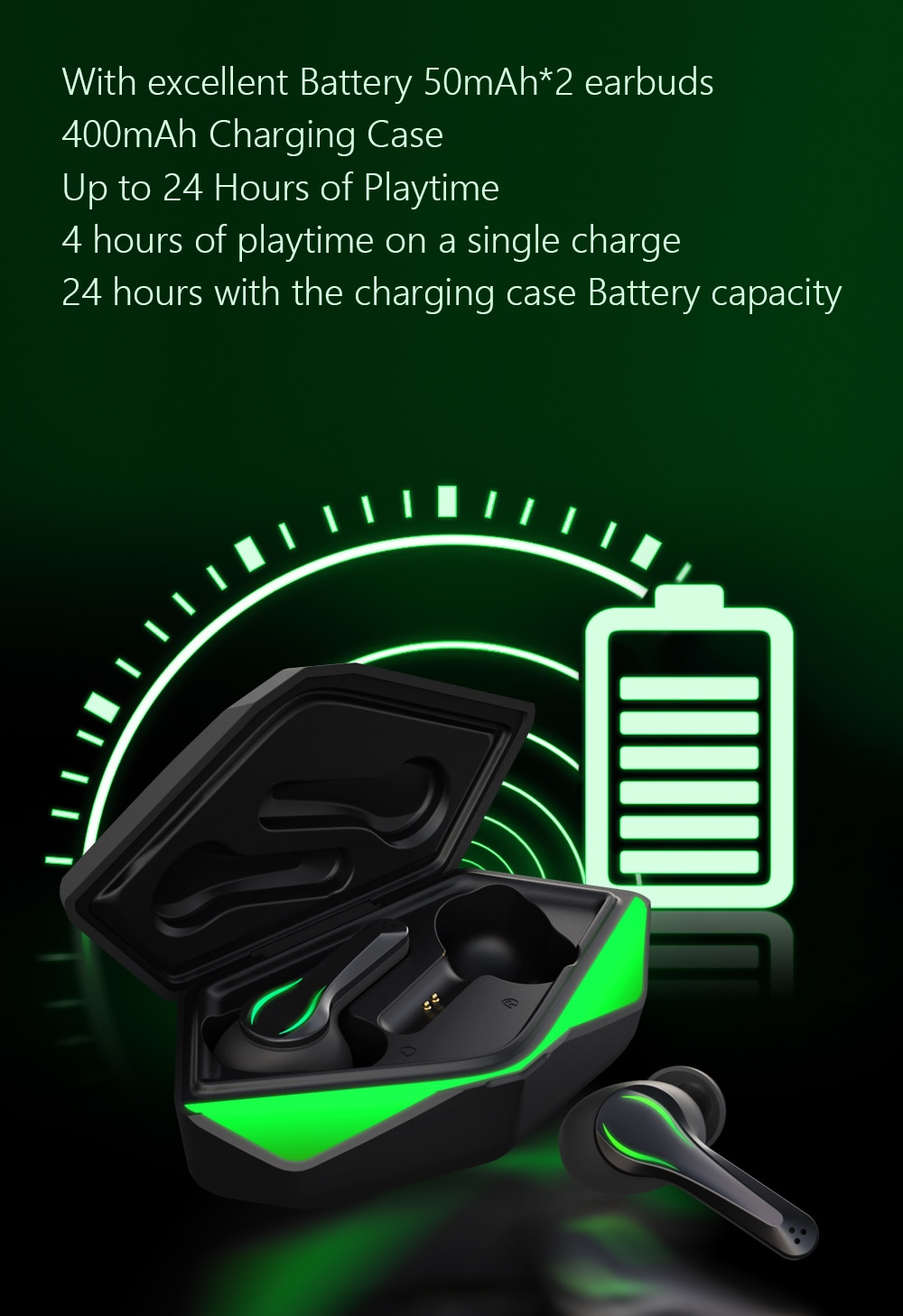 Zime Winner Gaming Earbuds 65ms Low Latency TWS Bluetooth Earphone with Mic Bass Audio Sound Positioning PUBG Wireless Headset - Images 11