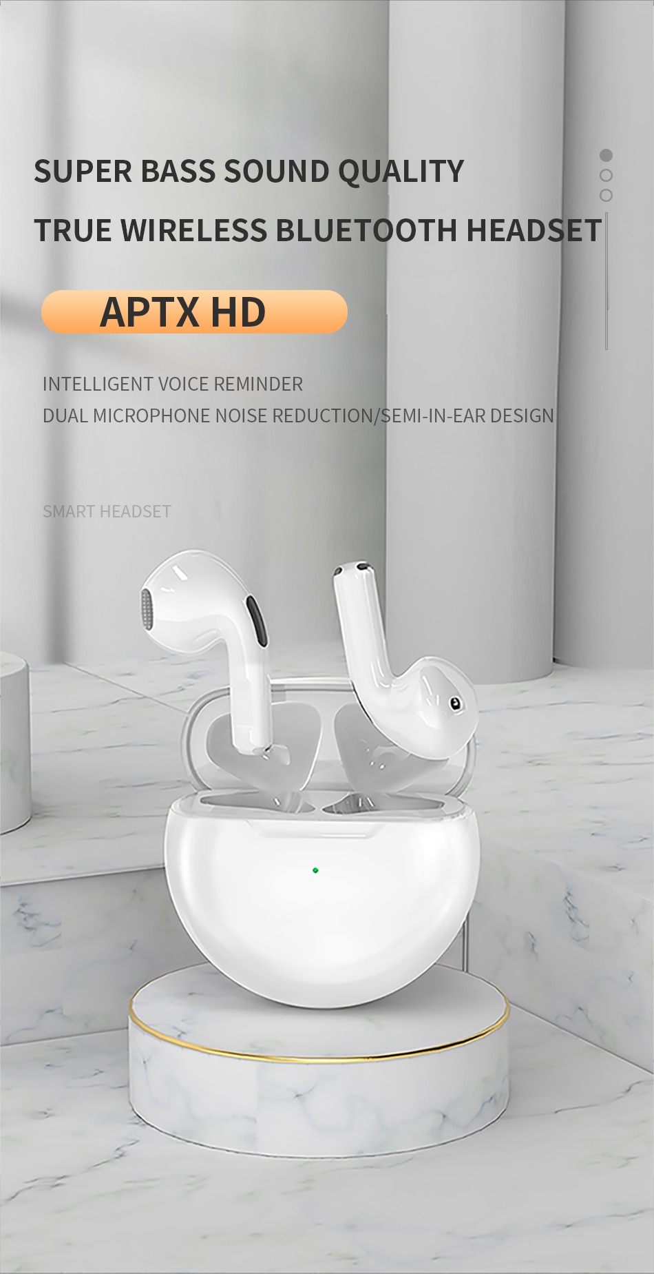 기존 Air Pro 6 TWS 무선 블루투스 이어폰 Xiaomi Android Apple iPhone 헤드폰 용 미니 포드 이어 버드 Earpod 헤드셋 - imaget 1