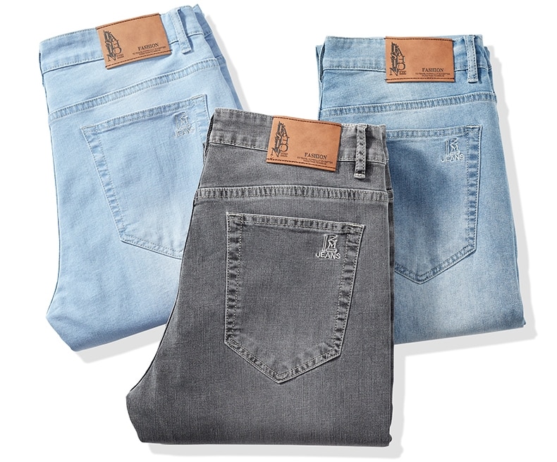 남성 스트레치 슬림 루즈 스트레이트 청바지 28-48 플러스 사이즈 봄 새로운 얇은 바지 패션 브랜드 품질 모든 경기 캐주얼 바지 - imaget 21