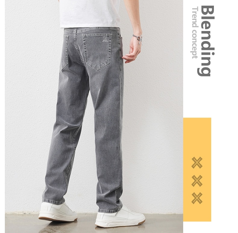 남성 스트레치 슬림 루즈 스트레이트 청바지 28-48 플러스 사이즈 봄 새로운 얇은 바지 패션 브랜드 품질 모든 경기 캐주얼 바지 - imaget 10