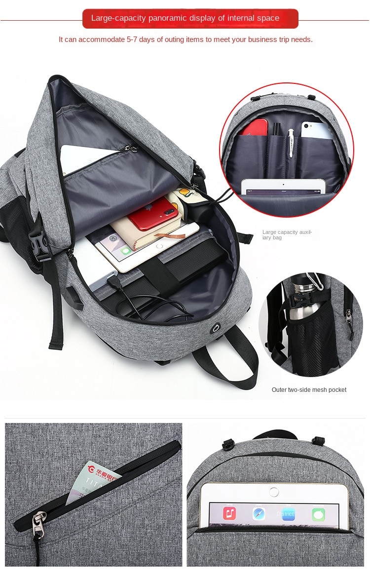 농구 가방 남자 배낭 USB 충전 스마트 배낭 방수 15.6 인치 컴퓨터 학생 Schoolbag - imaget 5