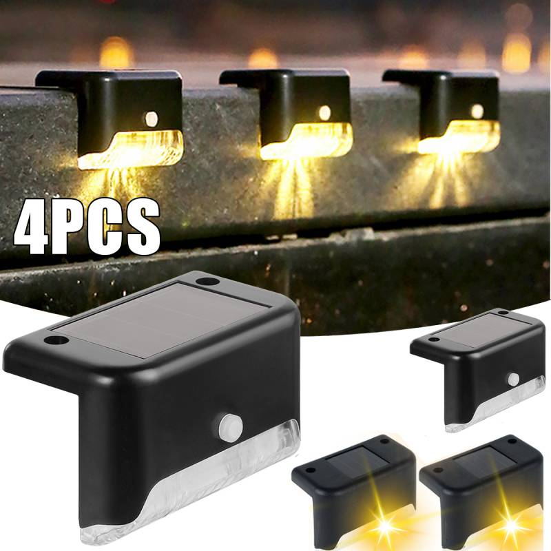 따뜻한 흰색 LED 태양 단계 램프 경로 계단 야외 정원 조명 파티오 계단 울타리 빛에 대 한 방수 발코니 빛 장식