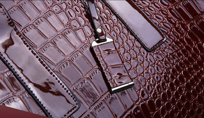 럭셔리 핸드백 악어 디자이너 PU 특허 가죽 크로스 바디 백 여성용 토트 레트로 숙녀 Messegner 숄더 백 Bolsa - imaget 25