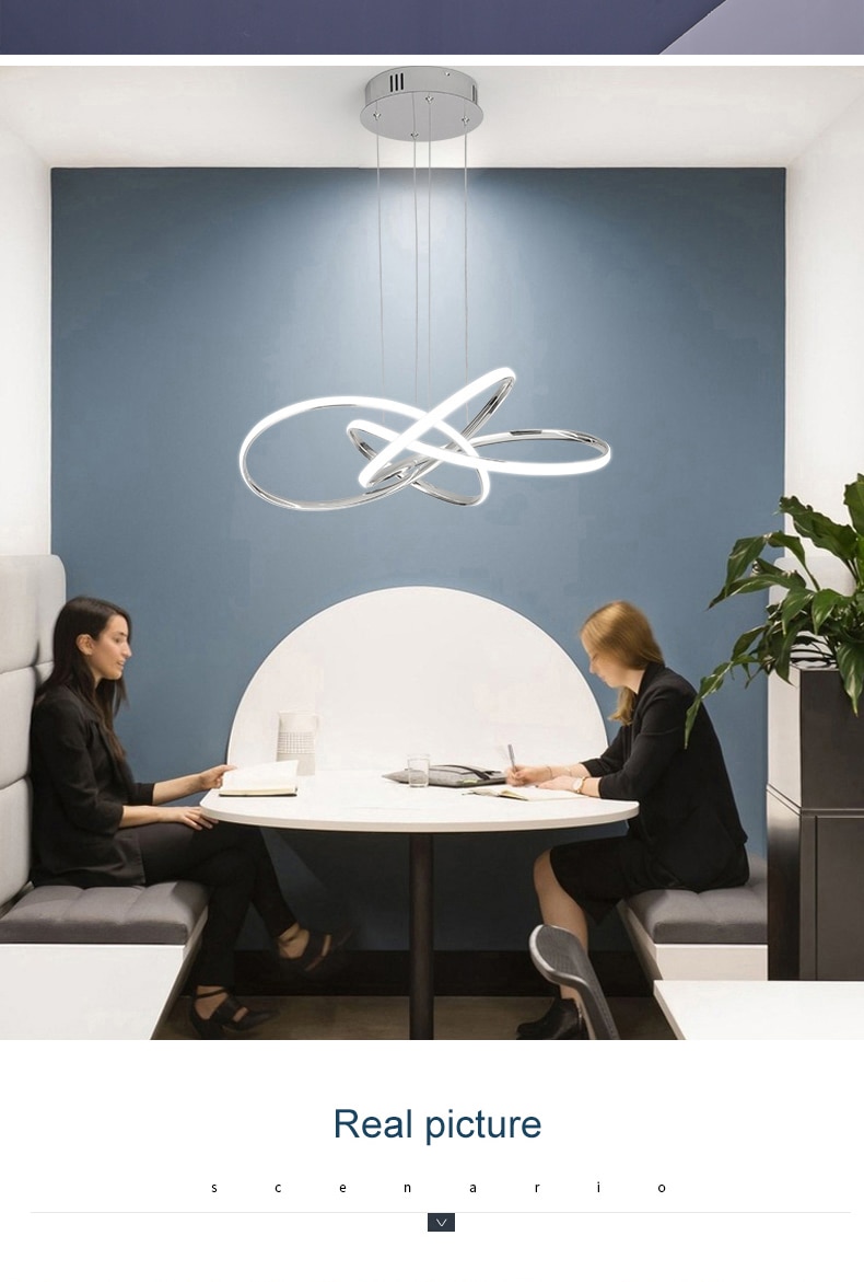 북유럽 미니멀리스트 펜던트 조명 거실 기하학 라인 램프 간단한 현대 럭셔리 침실 식당 샹들리에 조명기 - imaget 33