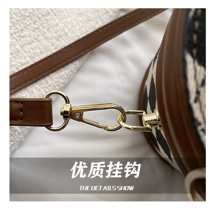 브랜드 디자인 럭셔리 여성 숄더 백 대용량 메신저 백 기하학 패턴 핸드백 레트로 버킷 백 - imaget 10