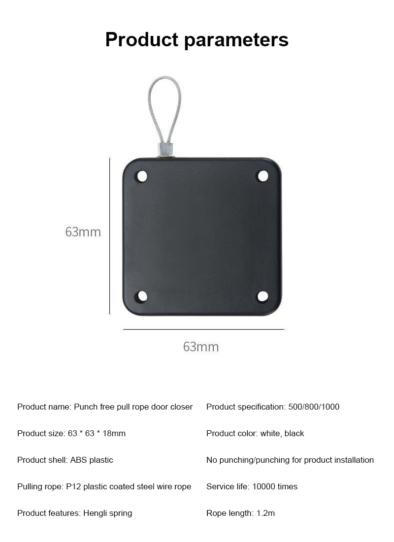 사무실 주방 욕실 침실 문을위한 다기능 자동 도어 클로저 펀치없는 자동 센서 도어 클로저 - imaget 6