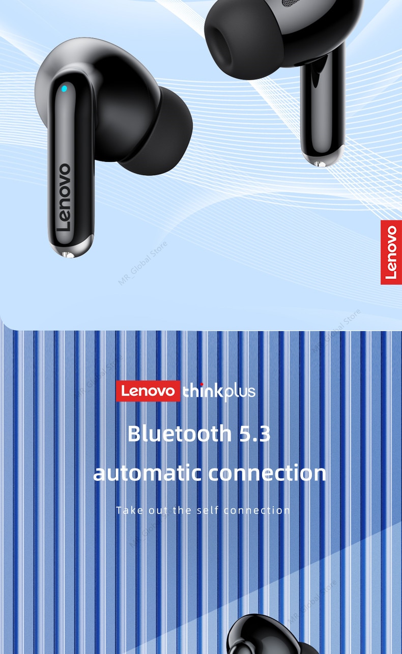 새로운 원본 lenovo xt88 tws 무선 이어폰 블루투스 5.3 듀얼 스테레오 소음 감소 저음 터치 컨트롤 긴 대기 헤드셋 - imaget 10