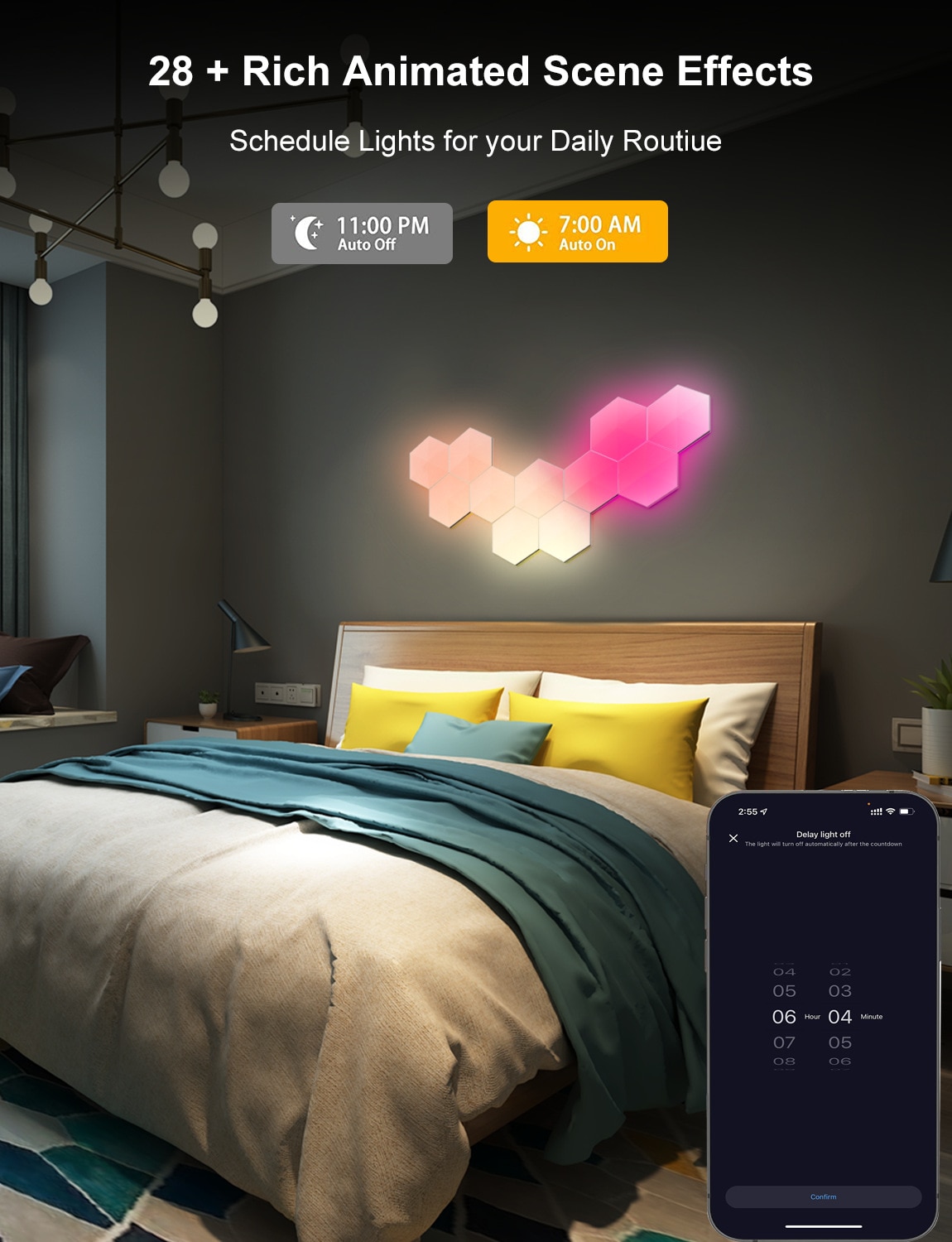 스마트 APP 음성 제어와 RGBIC 현대 LED 벽 램프 DIY 육각 벌집 조명 컴퓨터 게임 룸 장식에 대 한 LED 빛 - imaget 5
