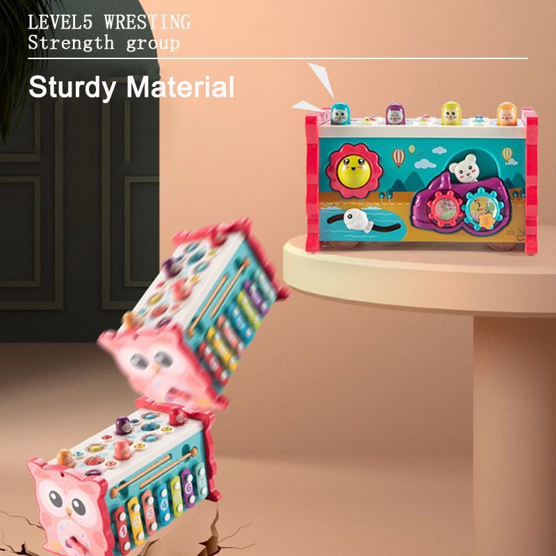 아기 몬테소리 장난감 자기 낚시 올빼미 큐브 학습 교육 시계 피아노 선물을위한 음악 퍼즐과 키즈 망치 게임