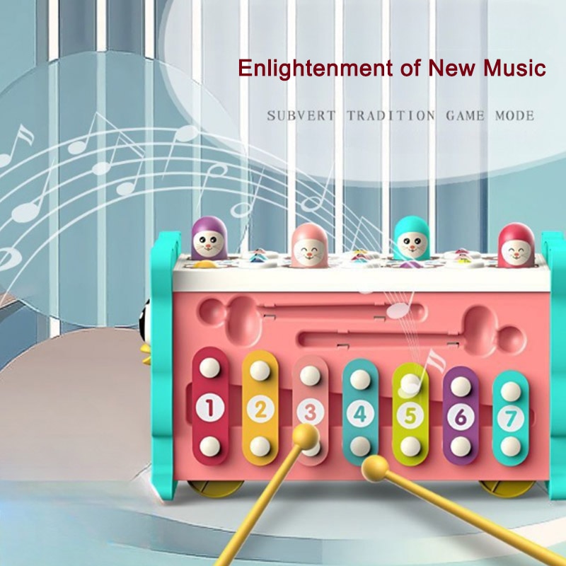 아기 몬테소리 장난감 자기 낚시 올빼미 큐브 학습 교육 시계 피아노 선물을위한 음악 퍼즐과 키즈 망치 게임