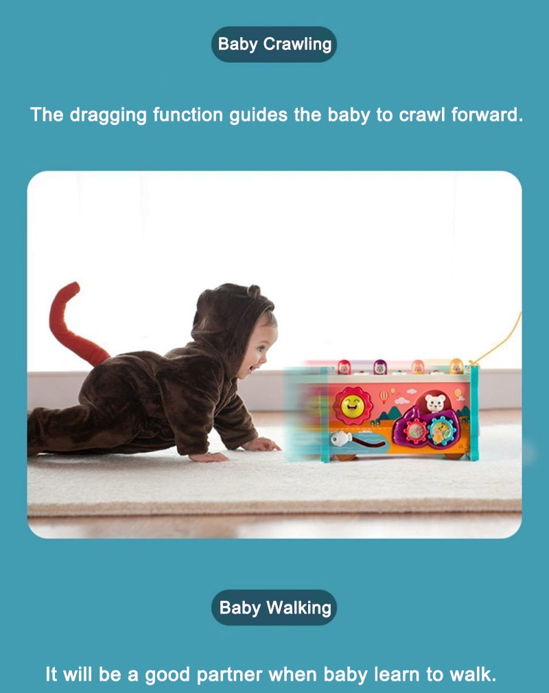 아기 몬테소리 장난감 자기 낚시 올빼미 큐브 학습 교육 시계 피아노 선물을위한 음악 퍼즐과 키즈 망치 게임 - imaget 15