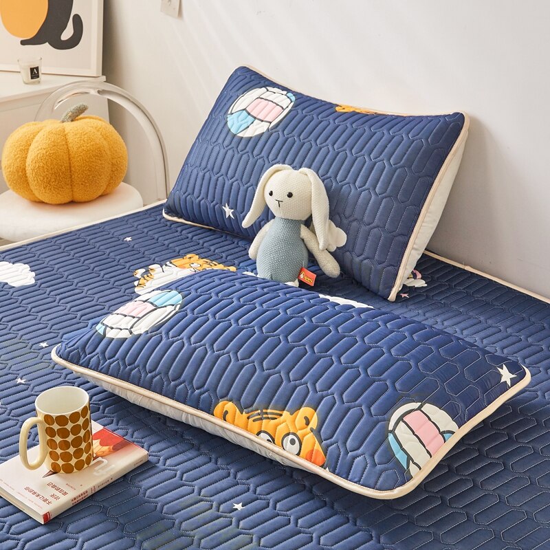 아이스 쿨 침대 매트 장착 시트 편안한 라텍스 여름 수면 매트리스 토퍼 침대보 커버 침실 용 퀸 사이즈 침대 린넨 - imaget 19