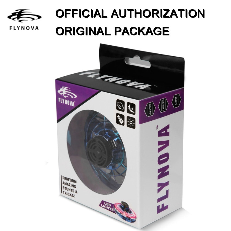 원래 Flynova 미니 UFO 부메랑 플라잉 스피너 볼 매직 Fidget 장난감 LED 라이트 스피너 드론