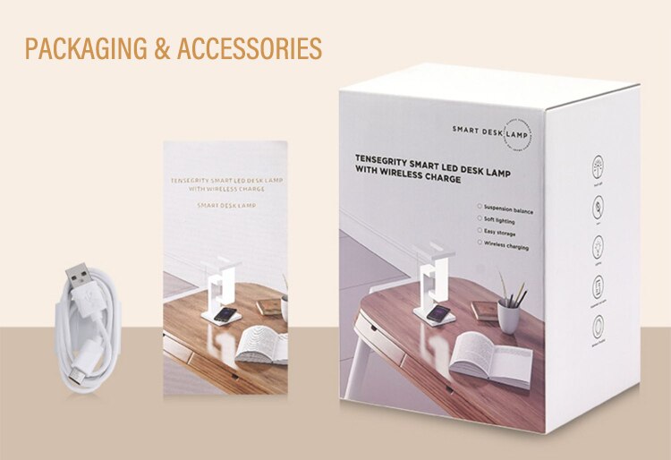 침실 머리맡 데스크탑 장식 선물에 대 한 Dimmable 10W 무선 충전기 책상 램프와 LED 일시 중단 된 반 중력 밤 빛 - imaget 11