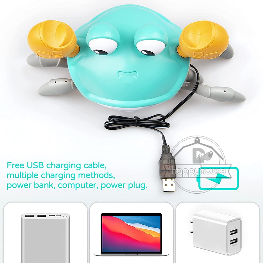 크롤링 크랩 아기 장난감 음악 LED 조명 유아를위한 뮤지컬 장난감 자동으로 장애물을 피하십시오 아이들을위한 대화 형 장난감 - imaget 3