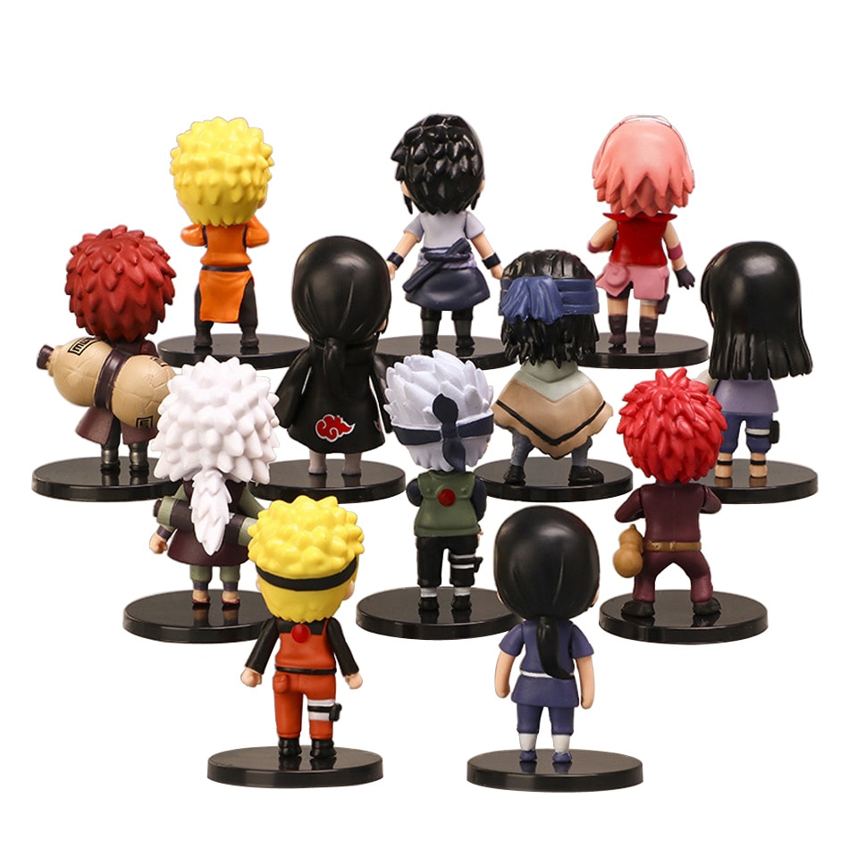 핫 12 개/대 애니메이션 나루토 Shippuden Hinata Sasuke Itachi Kakashi Gaara 애니메이션 피규어 Q 버전 PVC 피규어 장난감 인형 아이 선물