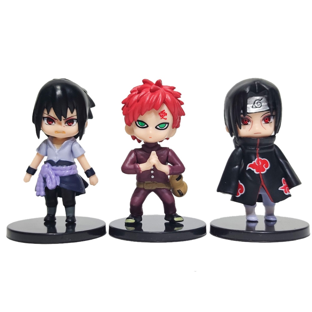 핫 12 개/대 애니메이션 나루토 Shippuden Hinata Sasuke Itachi Kakashi Gaara 애니메이션 피규어 Q 버전 PVC 피규어 장난감 인형 아이 선물 - imaget 8
