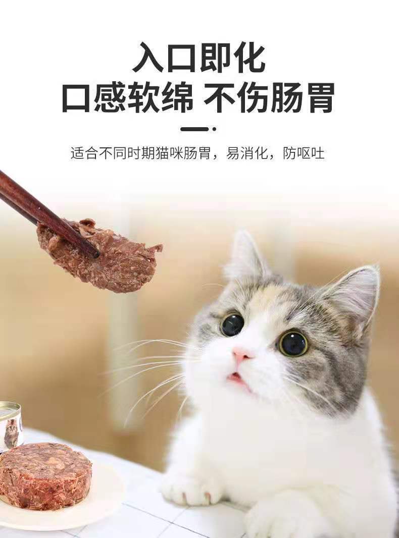 해산물 참치 통조림 고양이 고양이 살찌고 큰 고기 조각 고양이 음식 통조림 170g 고양이 간식